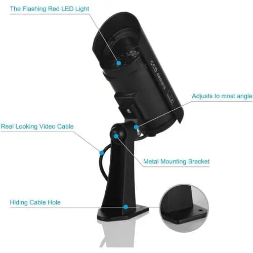 Flashing LED Ccd Dummy IR Cctv Camera  Black 3