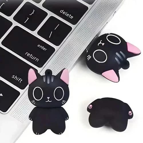 Cute Silicone Black Cat Cartoon USB Flash Drive 2