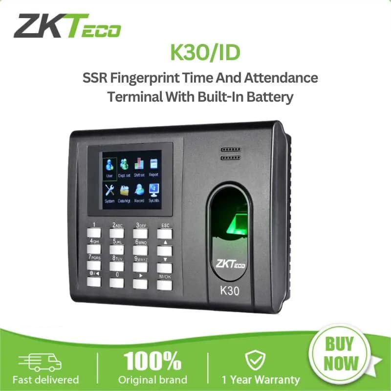 ZKTeco Biometric Fingerprint Time Attendance Device with Inbuilt Battery 2