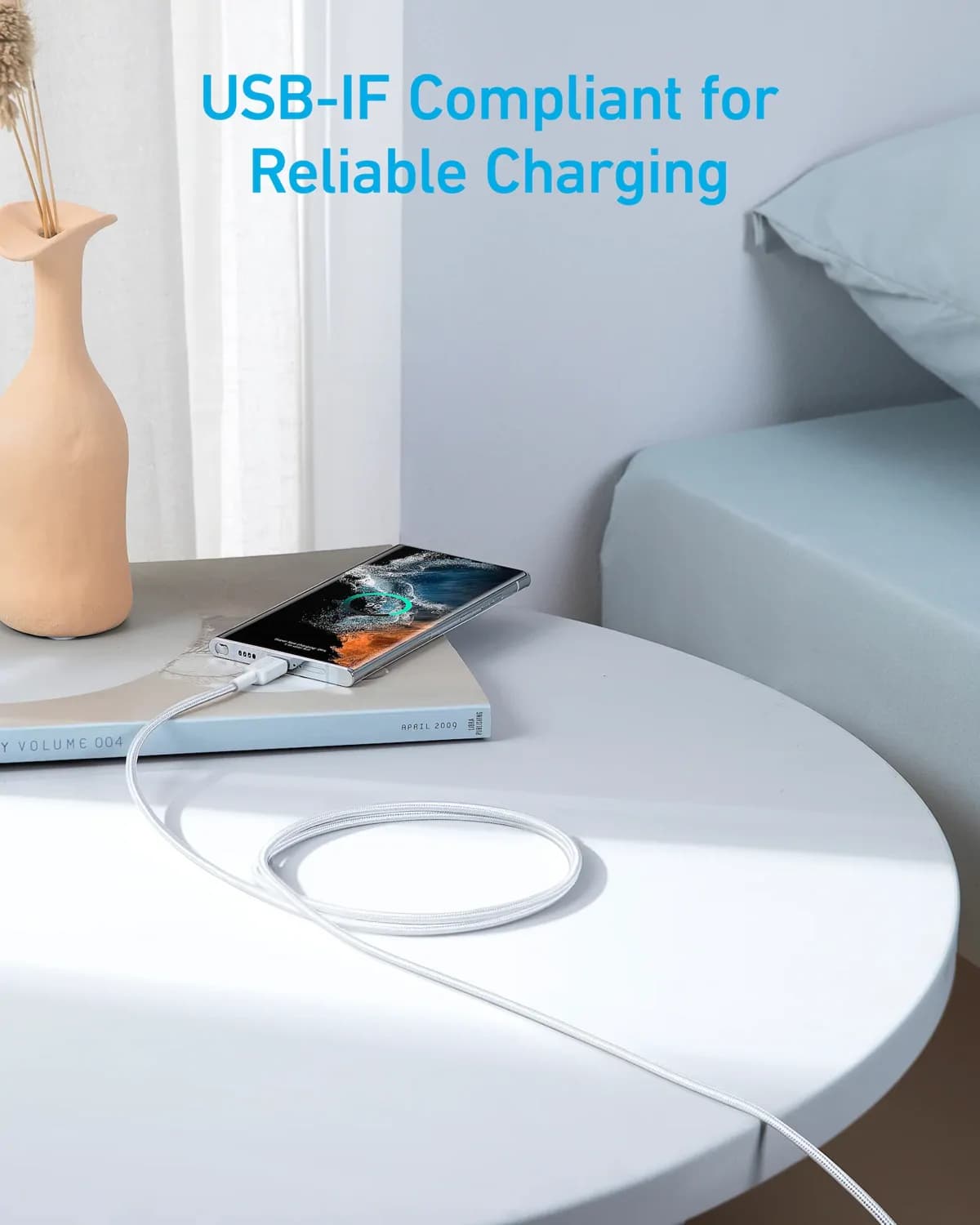Anker 322 Usb-c To Lightning Cable 6ft Braided White 2