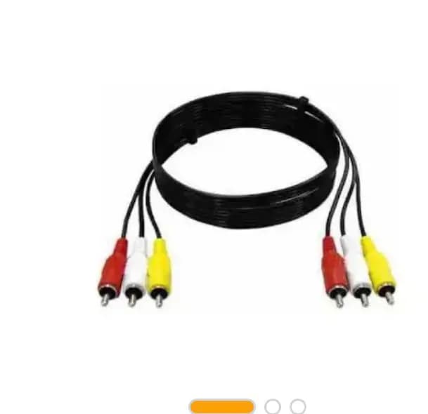 Rca Av Cable - 3 In 1 Composite Cable - Red White Yellow Connectors - Audio Video 4