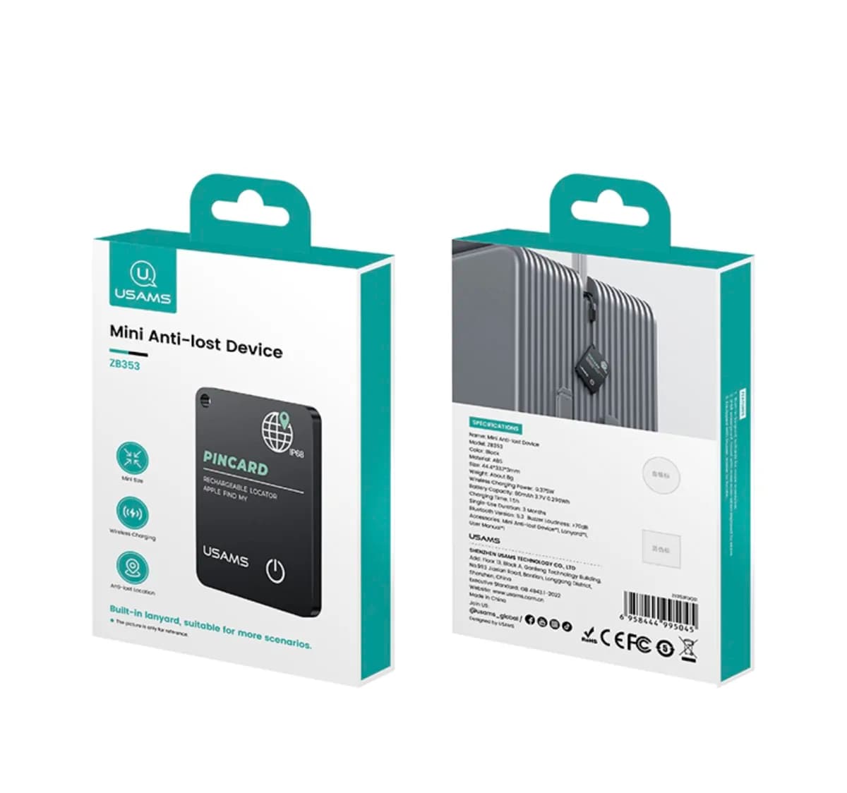 USAMS ZB353 Mini Card Apple Find My Tracker 3