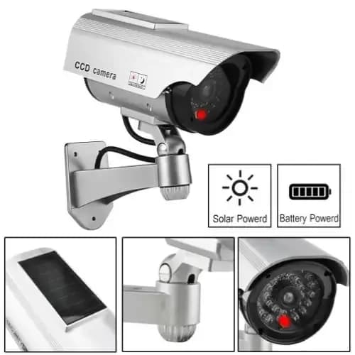 CCD Camera Solar Powered Dummy CCTV Camera With Flashing LED Light 4