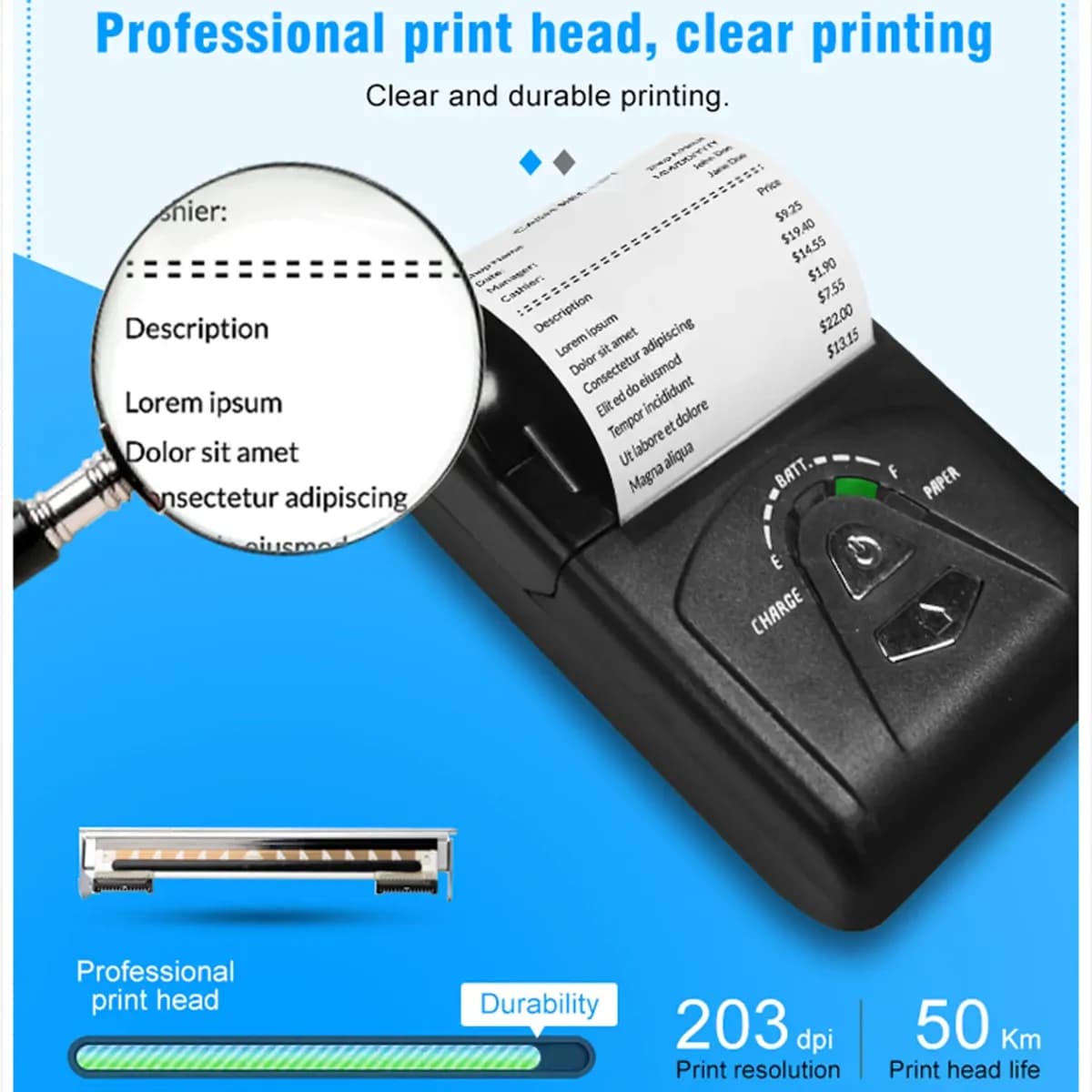 Mini Bluetooth Printer Thermal Printer With Accessories 6
