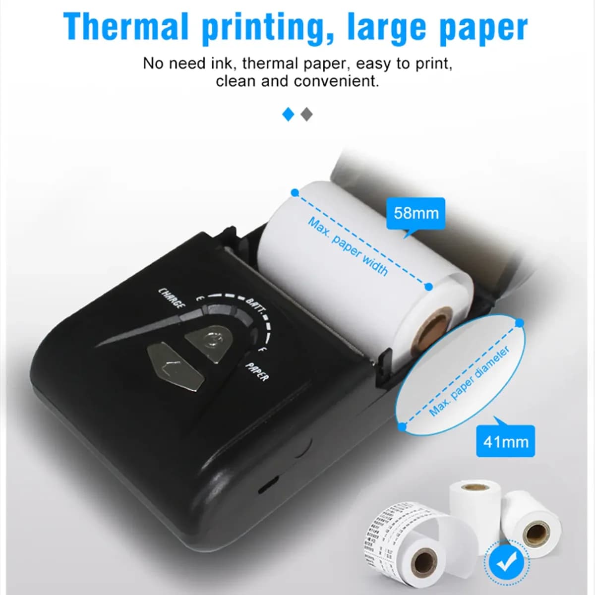 Mini Bluetooth Printer Thermal Printer With Accessories 4