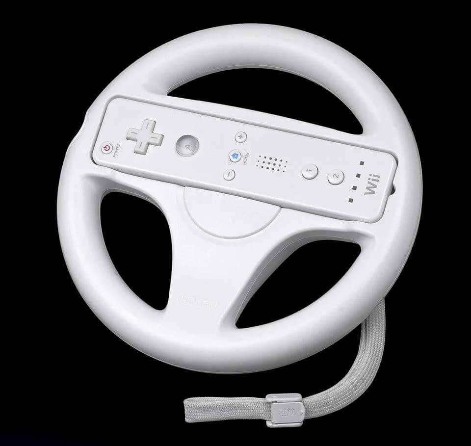 Nintendo Wii Racing Steering Wheel - White 3