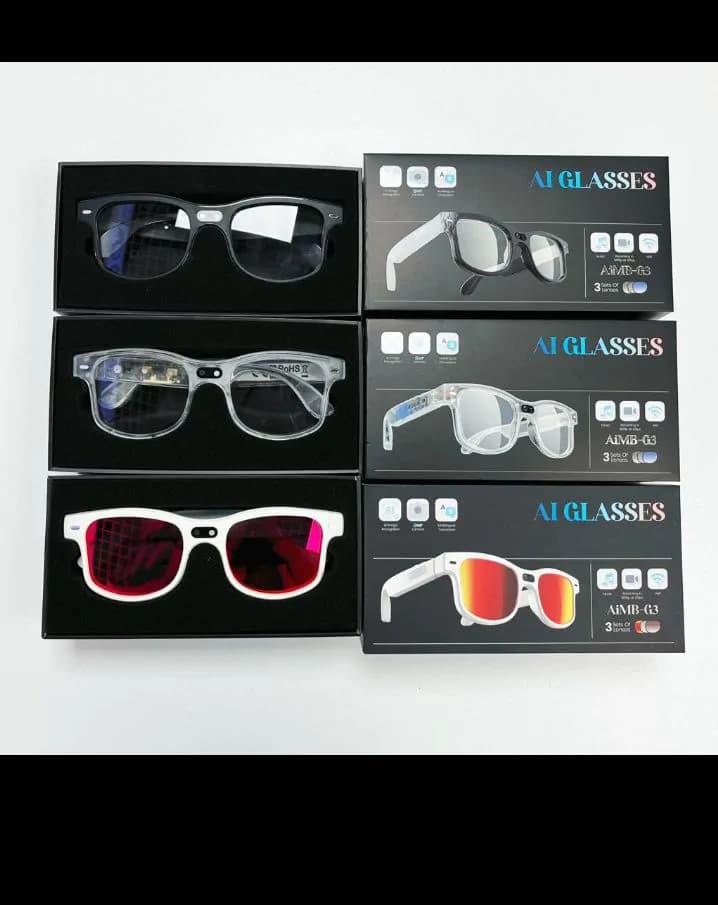 Pixel Aimb G3 Smart Sunglasses With 3 Lens 4K Video Camera AI Photo Translation BT Call - 800W 4