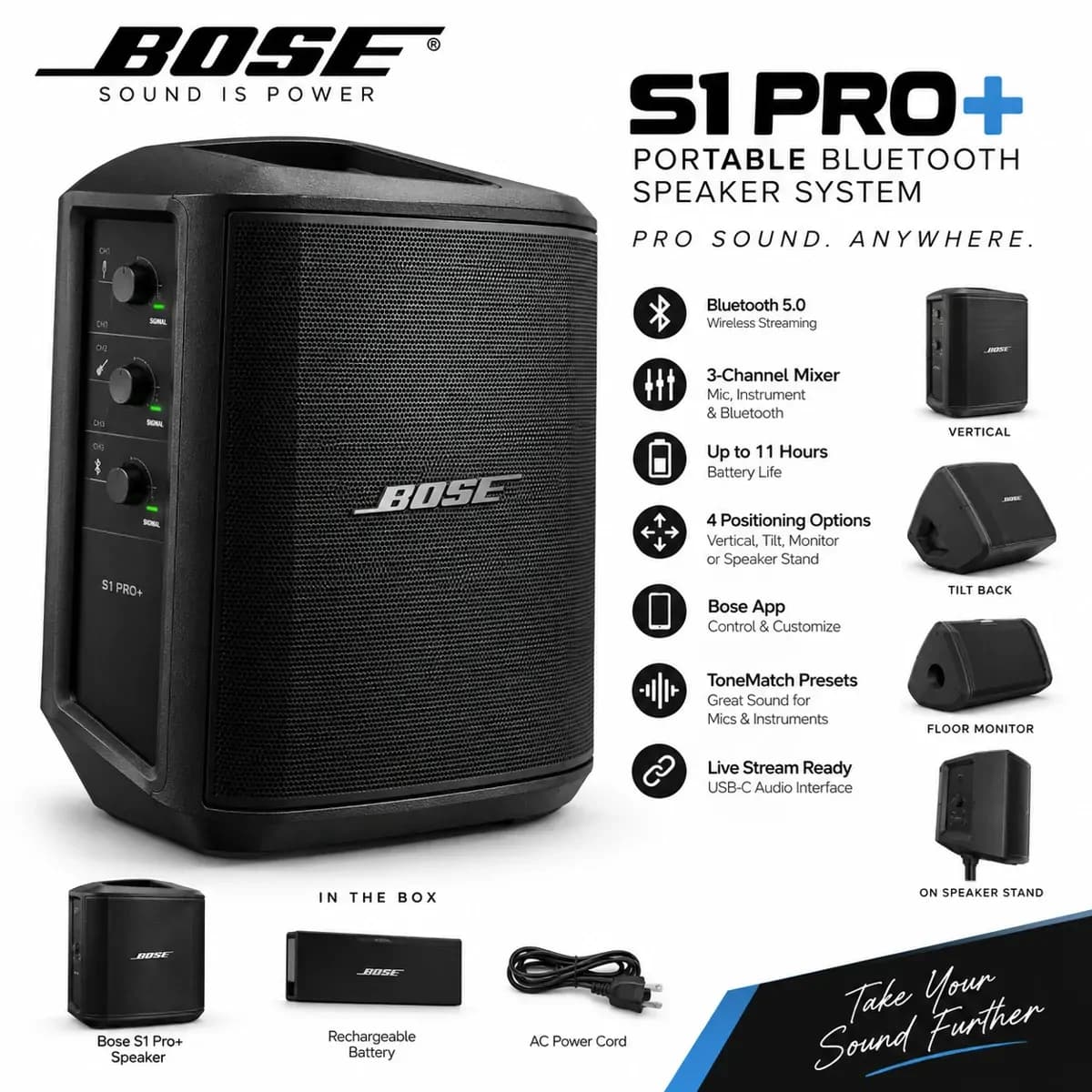 Bose S1 Pro+ Portable Bluetooth Speaker System