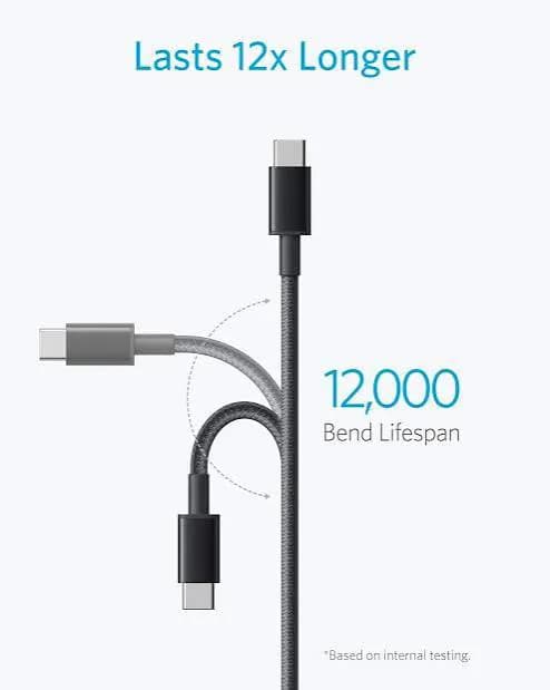 Anker Powerline Premium Nylon USB-C Cable [5-Pack, 6ft] - Black 4