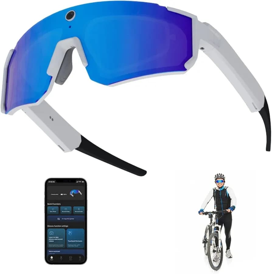 Ai smart Glass & case 12mp camera Bt cycling q01 sport.Sunglass 2