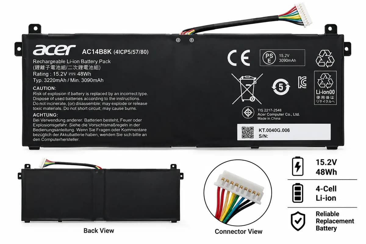 Acer Predator Helios 300 Laptop Battery AC14B8K 15.2V 48Wh