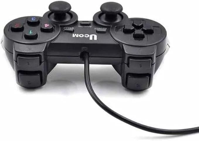 UCOM PC Dual Shock Joypad Wired USB Gaming Controller Black 3