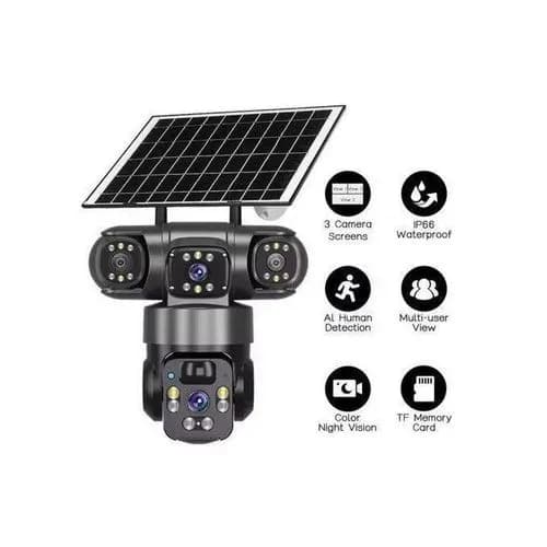 V380 8MP TRIPLE LENS PTZ SOLAR CAMERA