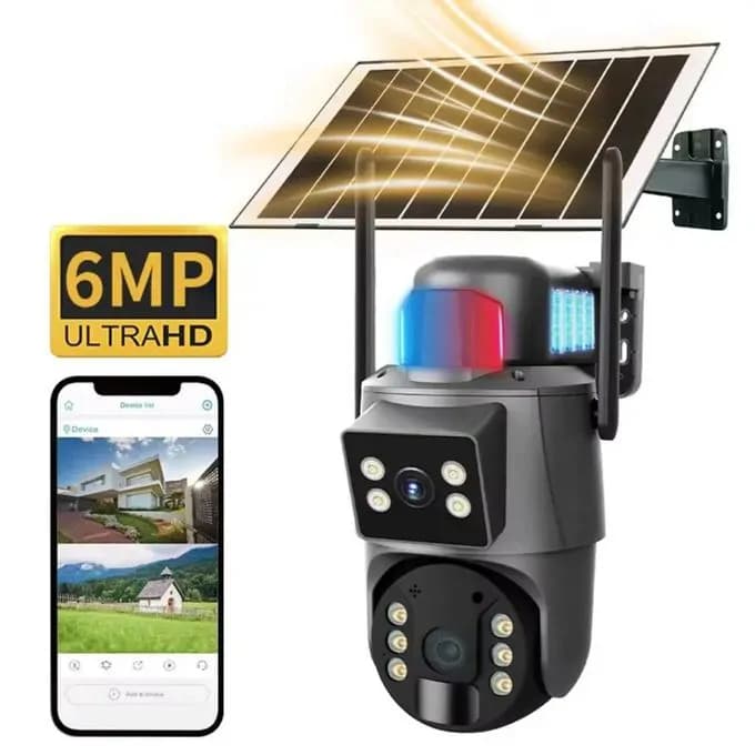 4g Solar Security Camera 5mp Dual Lens Screen Wireless Outdoor Panel Ptz Cctv 2