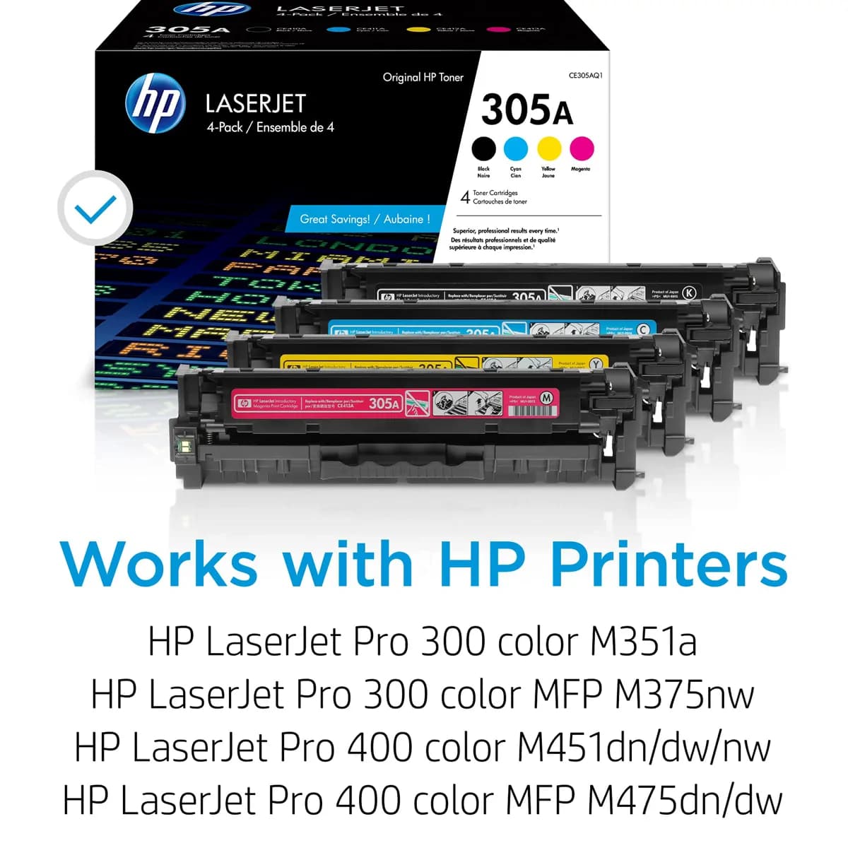 305A Toner Cartridges Set Black Cyan Yellow and Magenta for HP 9