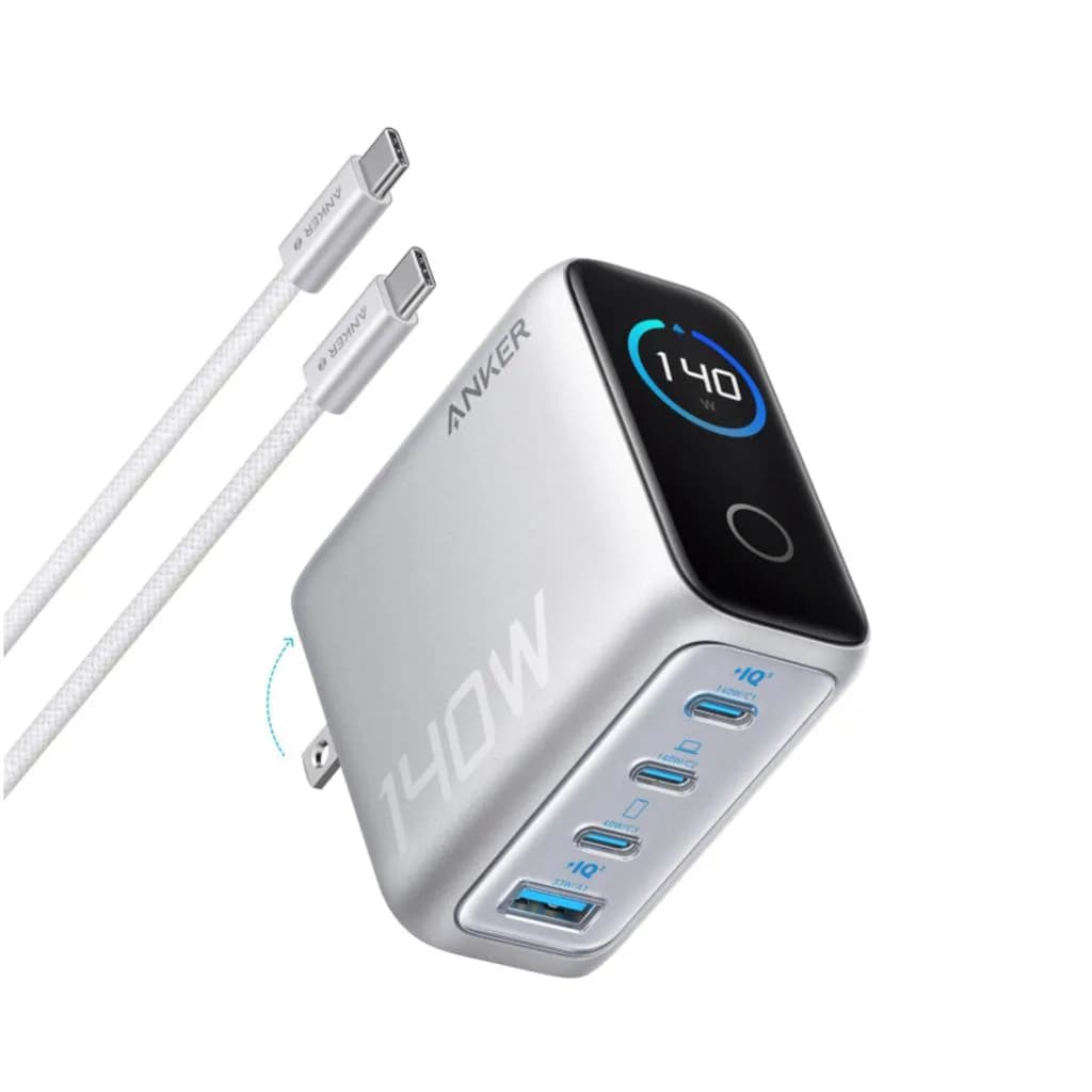 Anker Charger 140W 4-Port PD 3.1 with USB-C Cable Silver 4