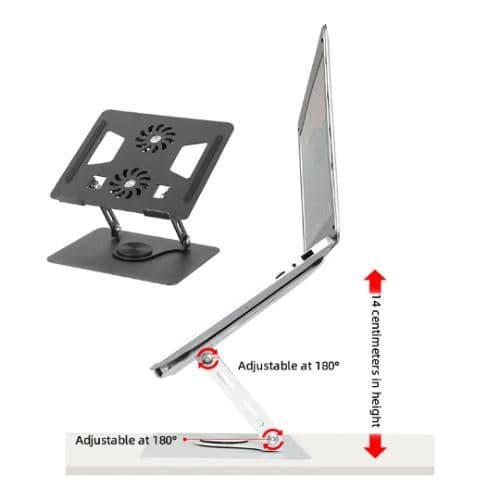Premium Adjustable Notebook PC Stand and Ergonomic Laptop Cooling Support Station 2
