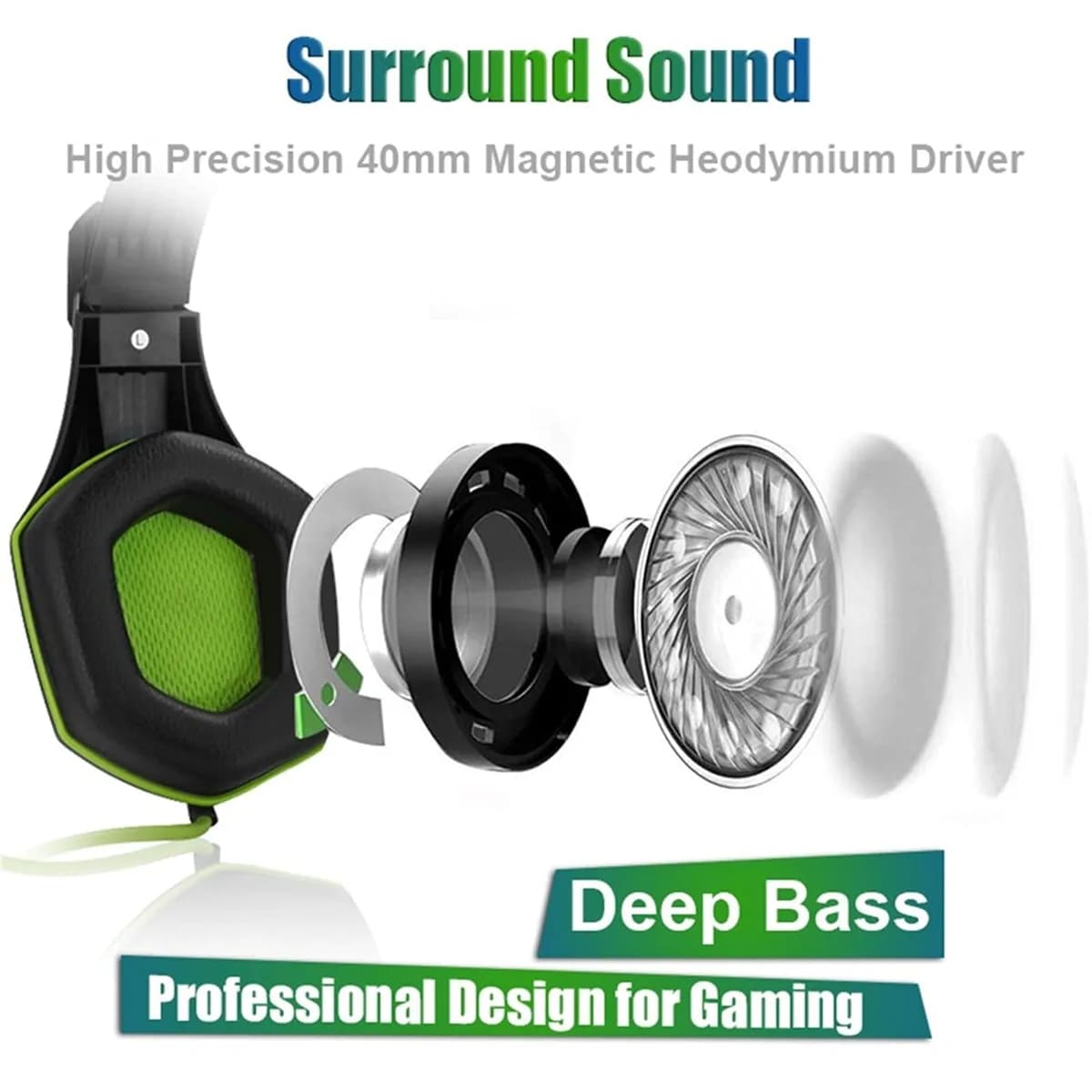 Professional Bass Video Game Headset 4