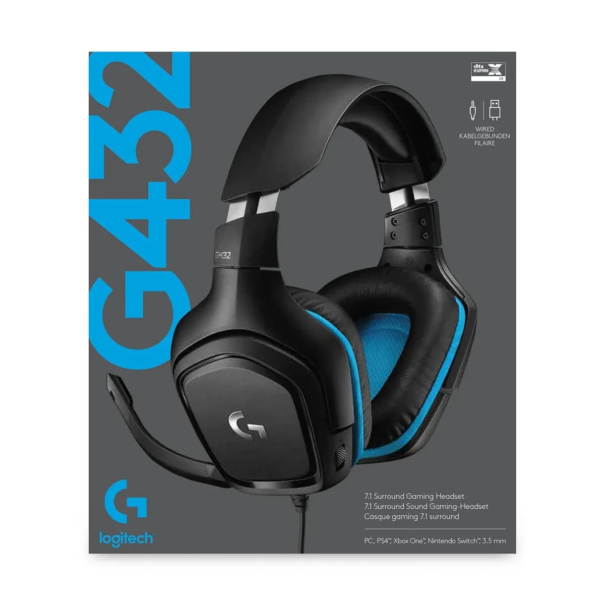 Logitech G432 Wired 7.1 Surround Sound Gaming Headset 2