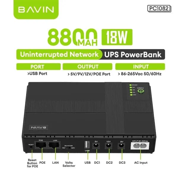Bavin Original UPS 8800mah DC Router power bank 7