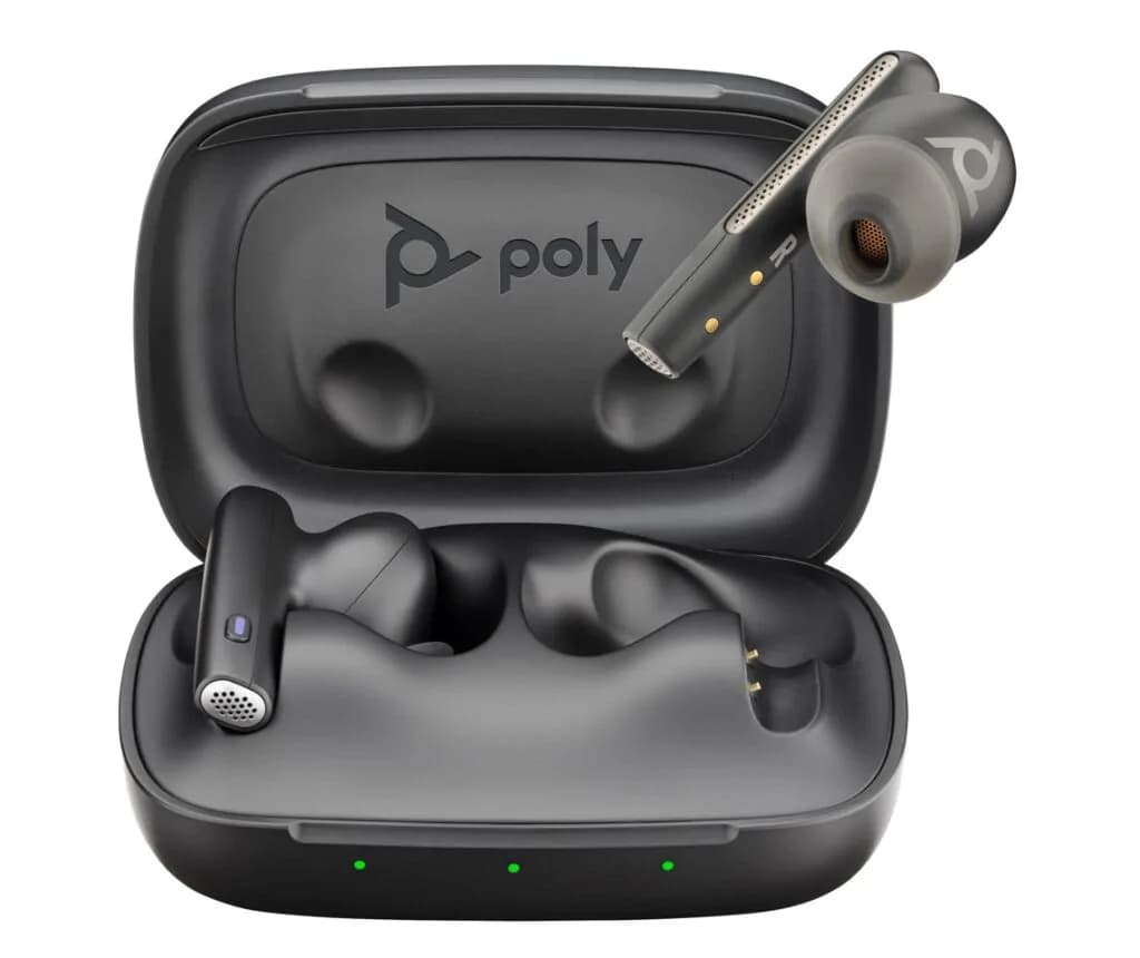 Poly Voyager Free 60+ UC Earbuds +BT700 USB-C Adapter +Touchscreen Charge Case 4