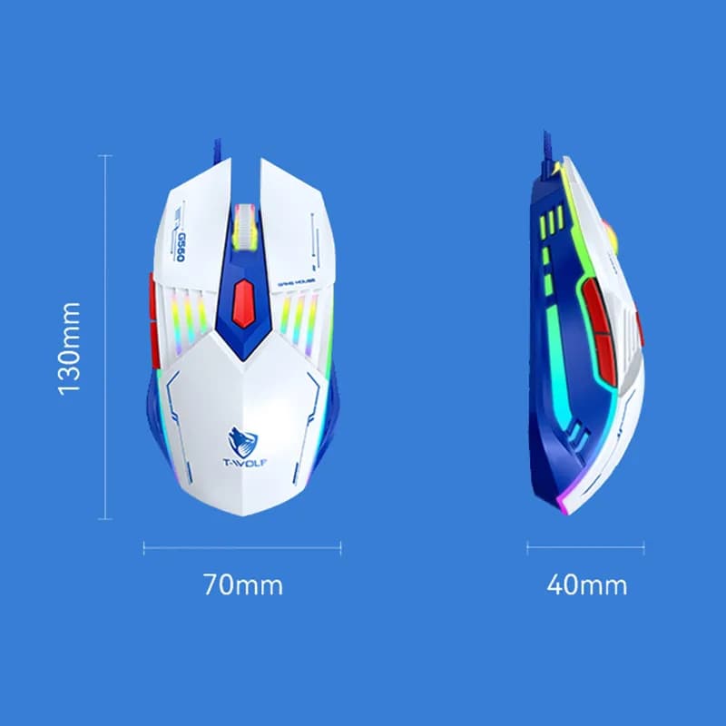 G560 Gaming Mouse With 6 Buttons, Rgb Lighting, And Usb Cable - White 4