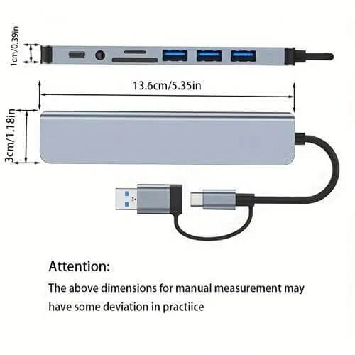 8-in-2 USB-C Hub Type-C Docking Station 3