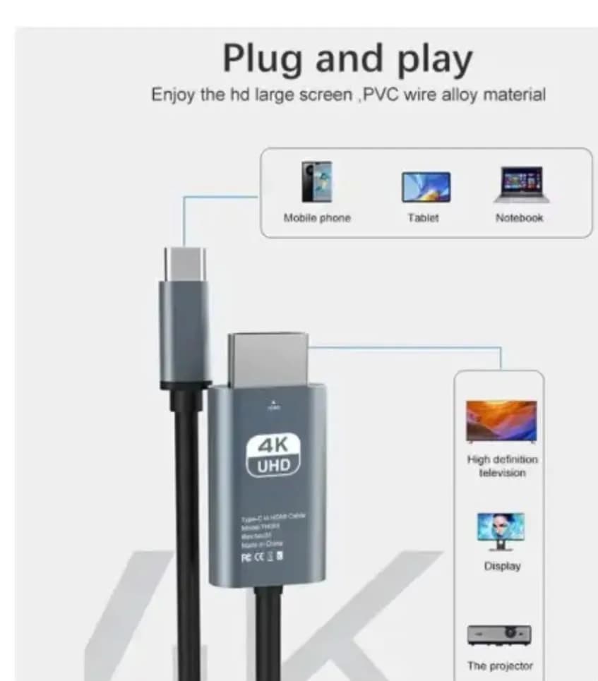 4k HD Type C to HDMI Cable - 5 Units 2