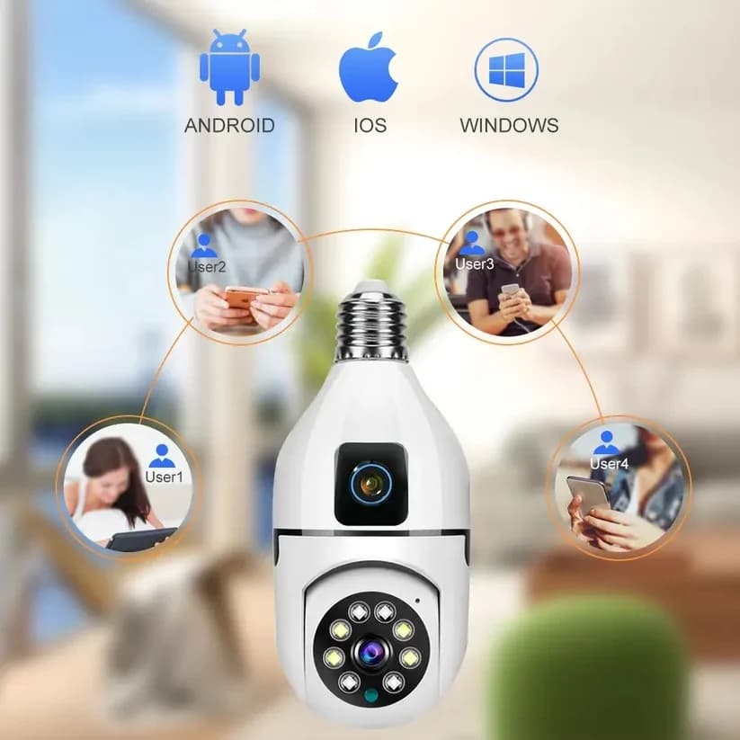 Wifi Bulb CCTV Camera 2 Lens 2