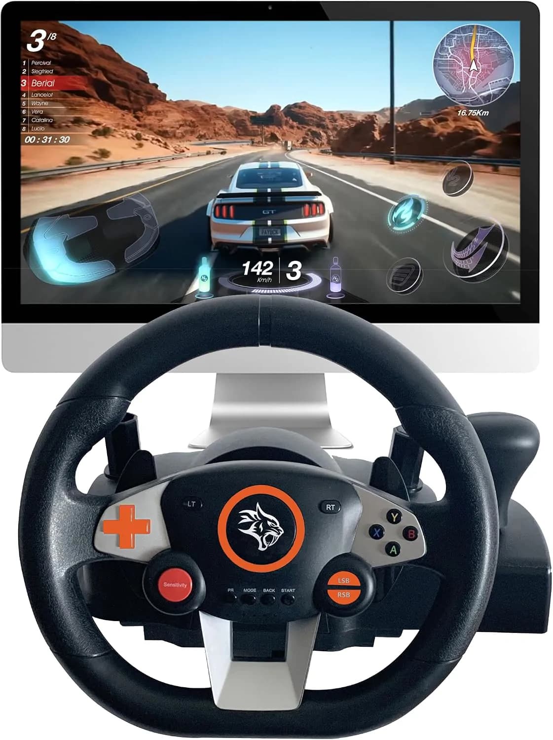 Porodo Gaming 7in1 Steering Wheel 3