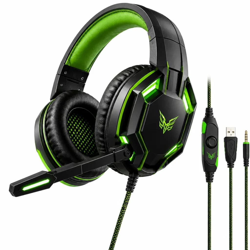 G9000 Pro Noise Isolating Gaming Headset + Mic For Ps5 Ps4 Pc Xbox Phones & Tablets - Green