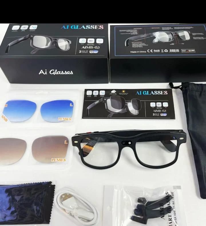 Amb-G2AI Smart Glasses 8MP Camera + 3 Lens Set 3