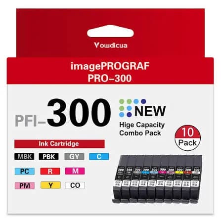 Canon PFI-300 Ink Cartridges Full Set X 10 5