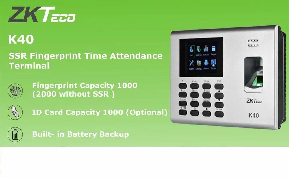 ZKTeco Biometric Fingerprint Time Attendance Machine with Inbuilt Battery 5