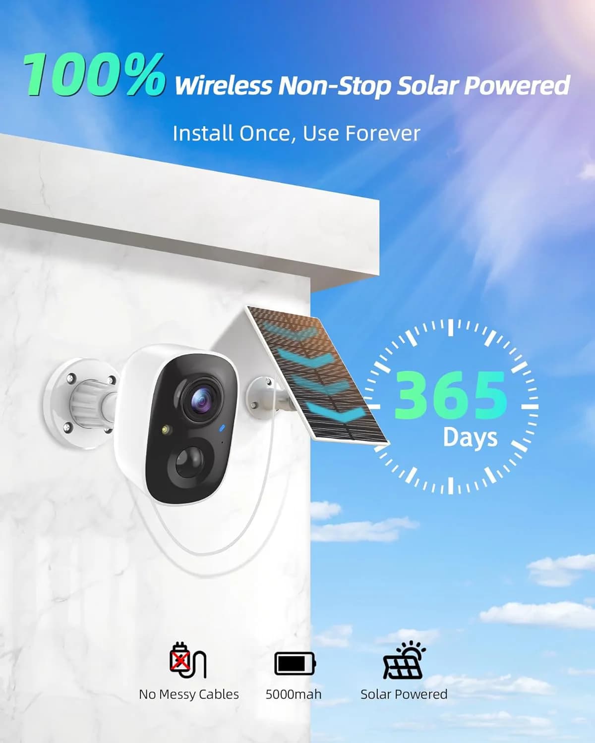 Wireless MS-T Wireless Cctv Camera Solar Wi-fi Hd 1080p Ip 2