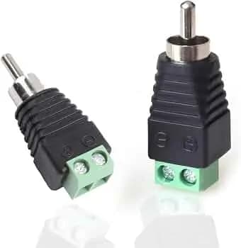 Genuine Rca Male Connector Adapter For Audio - Cctv 2pc 2
