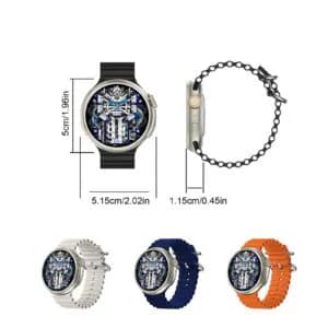 Z78 Ultra Round Smart Watch 2.0 Inch BT Call Series 8 Waterproof Blue 3