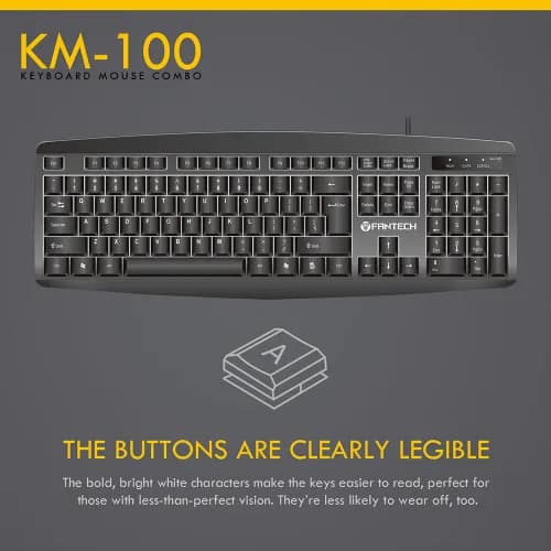 FANTECH USB WIRED KEYBOARD AND MOUSE COMBO KM100 2