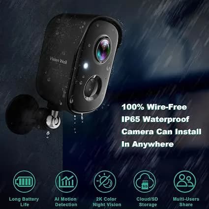 Battery Wlan 1080p Wireless Rechargeable Battery Security Camera 2