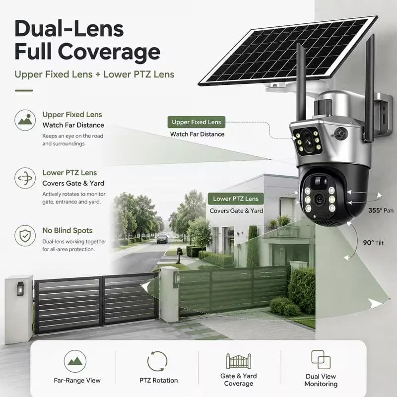 4g Ptz Solar Powered Camera 4mp 4