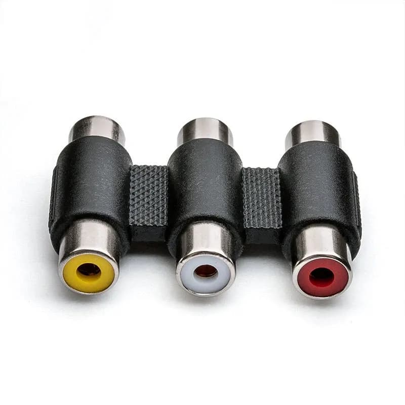 Female To Female Av 3 Rca Audio & Video Coupler Adapter 3