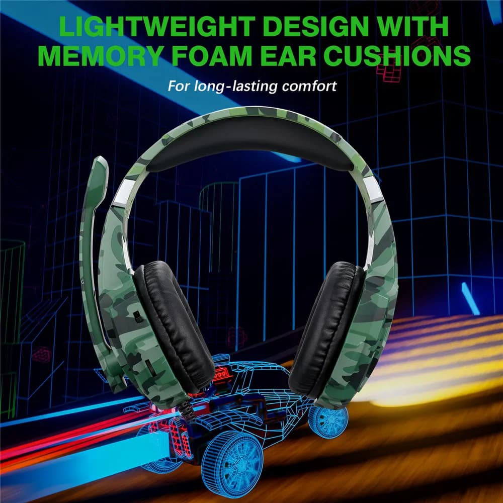 G9000 Pro Noise Isolating Gaming Headset + Mic For Ps5 Ps4 Pc Xbox Phones & Tablets - Green 9