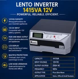 LENTO 1415VA 12V Inverter for Home Office Power Backup 3