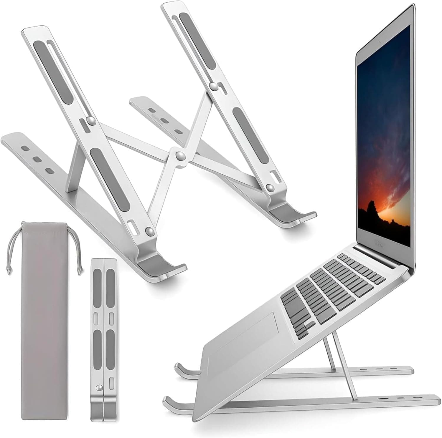 Aluminum Adjustable Laptop Stand for Desk Foldable Anti-Slip Computer 3
