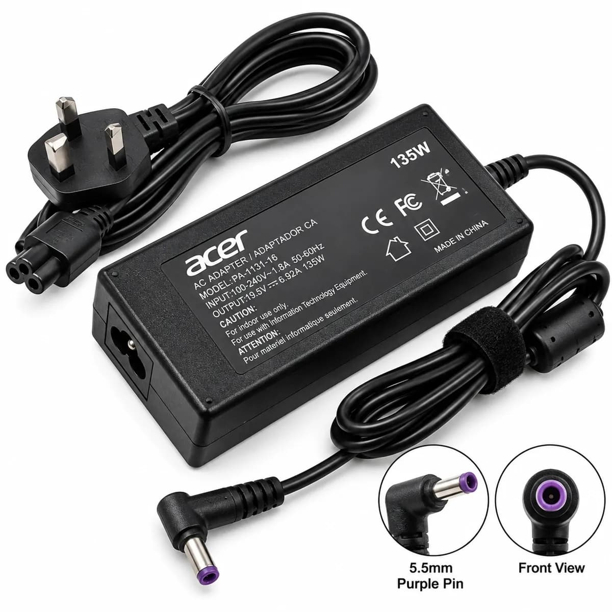 Acer 135W high performance AC Adapter Power Supply laptop Charger 3