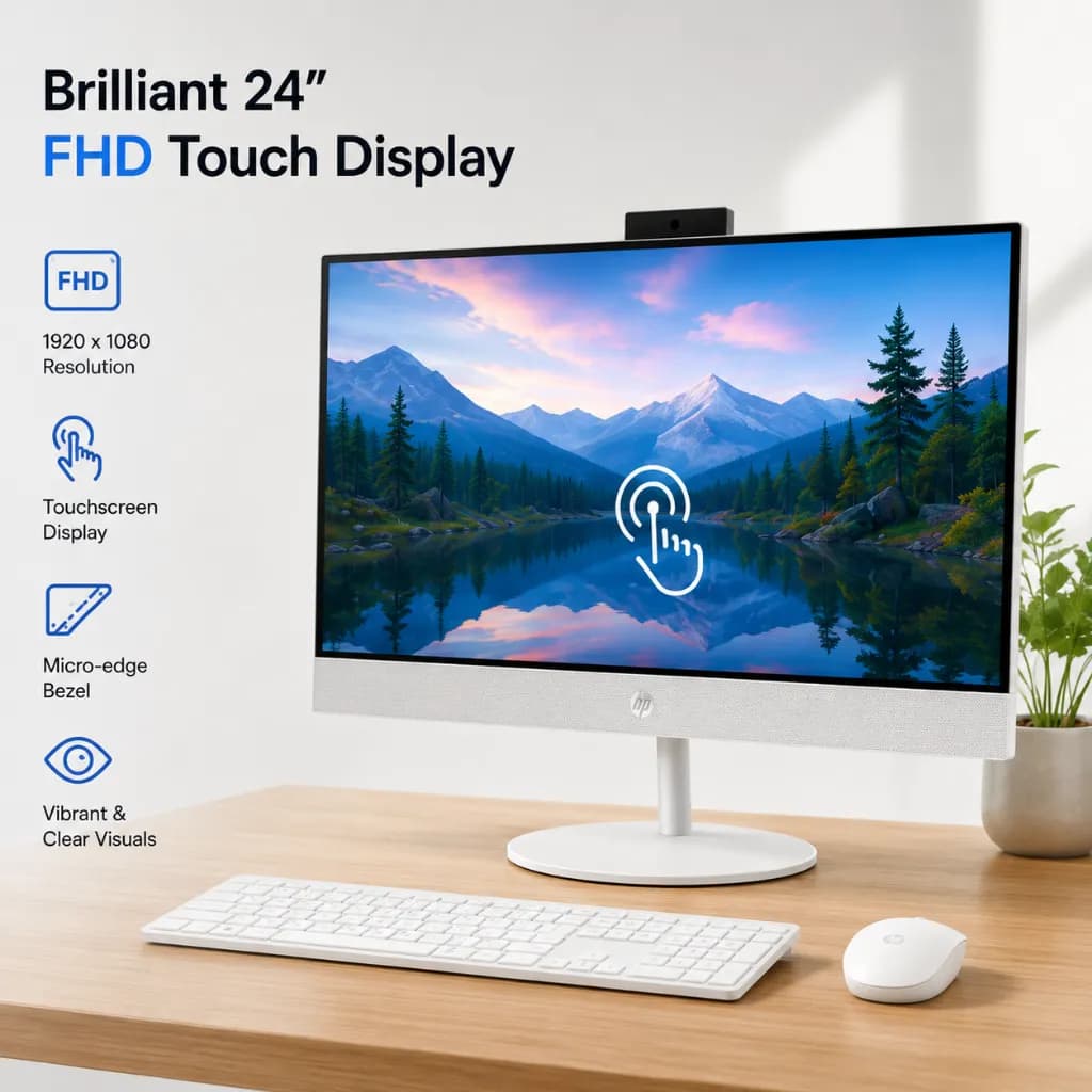 HP 24-cr1044nh All-in-One PC 24" FHD Touch Intel Ultra 5 3