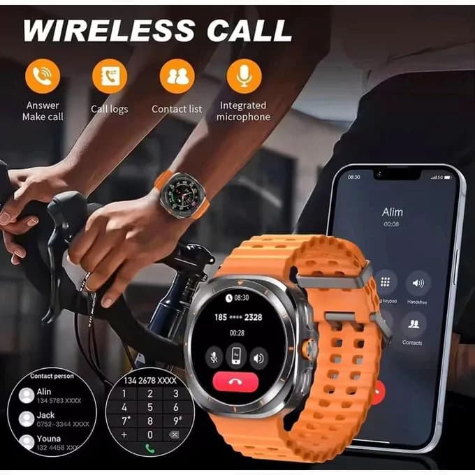 Z7 Ultra Smartwatch – Amoled Display/ Smart Fitness/ Calls/ Style & Performance - Orange 2