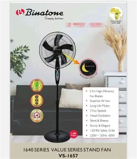 Binatone 16" Standing Fan - vs-1657 -55W 3