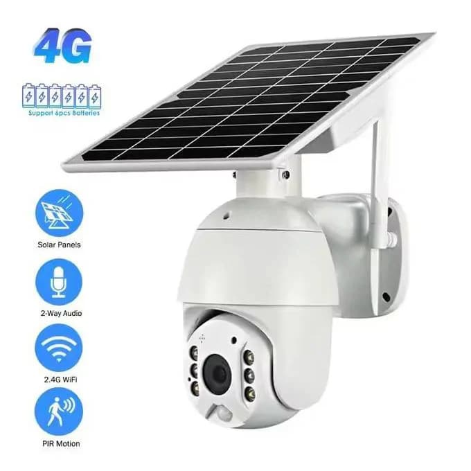 Techuk Solar Powered 4g Simcard Ptz Cctv Wireless Camera