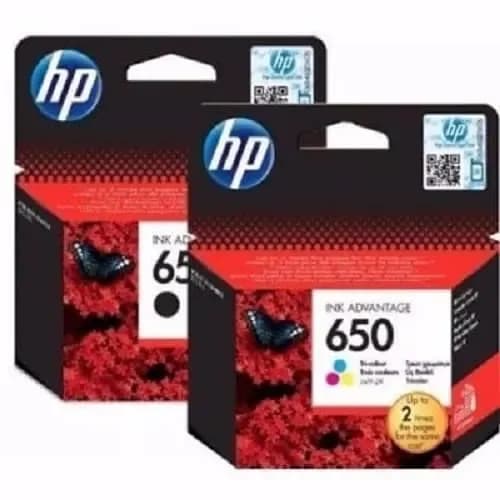 HP 650 Ink Cartridges Complete Set Black and Tri Colour 5